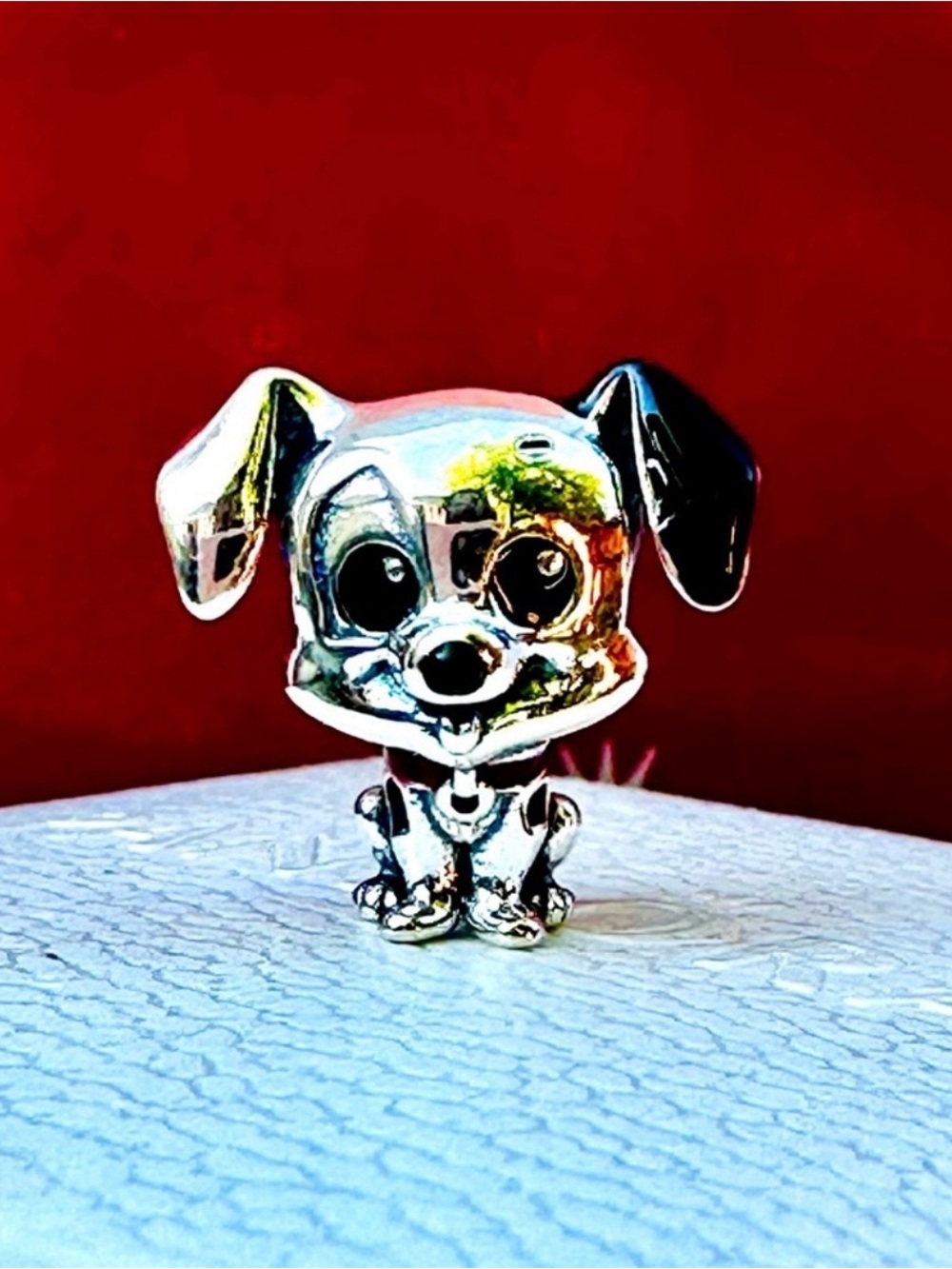 Pandora Silver Puppy Charm with Black Ear Detail new with out tag